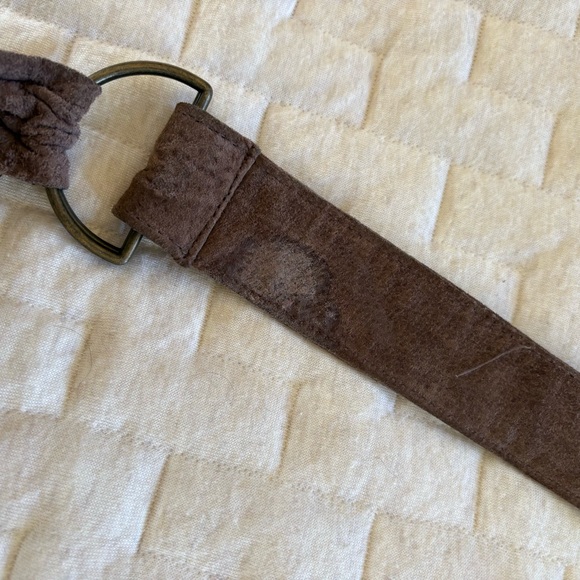 Ruffled Suede Shoulder Bag in Brown - Picture 4 of 5